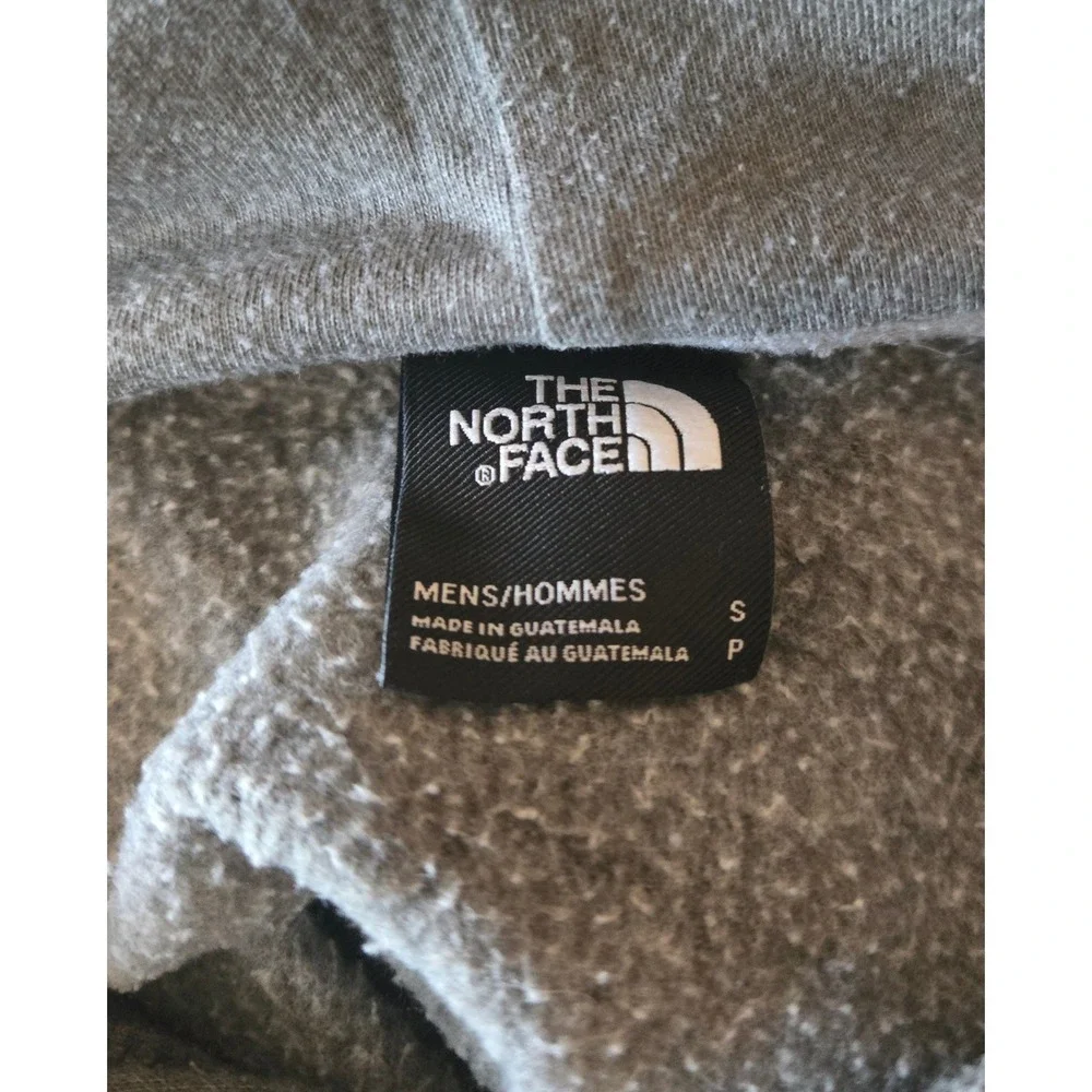 The North Face Hoodie Gray Pullover Sweatshirt Mens Small Logo Pocket Fleece‎